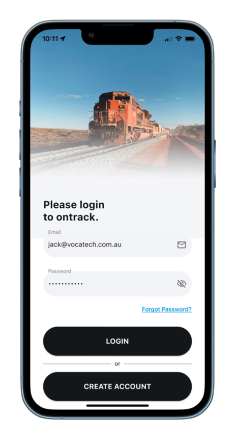 Ontrack iphone screenshot.